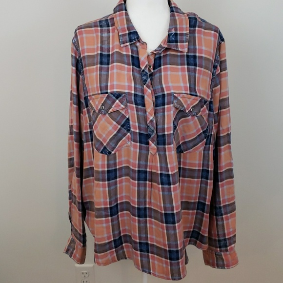 Billy T Tops - Billy T NWT Avery Popover Shirt Size XXL